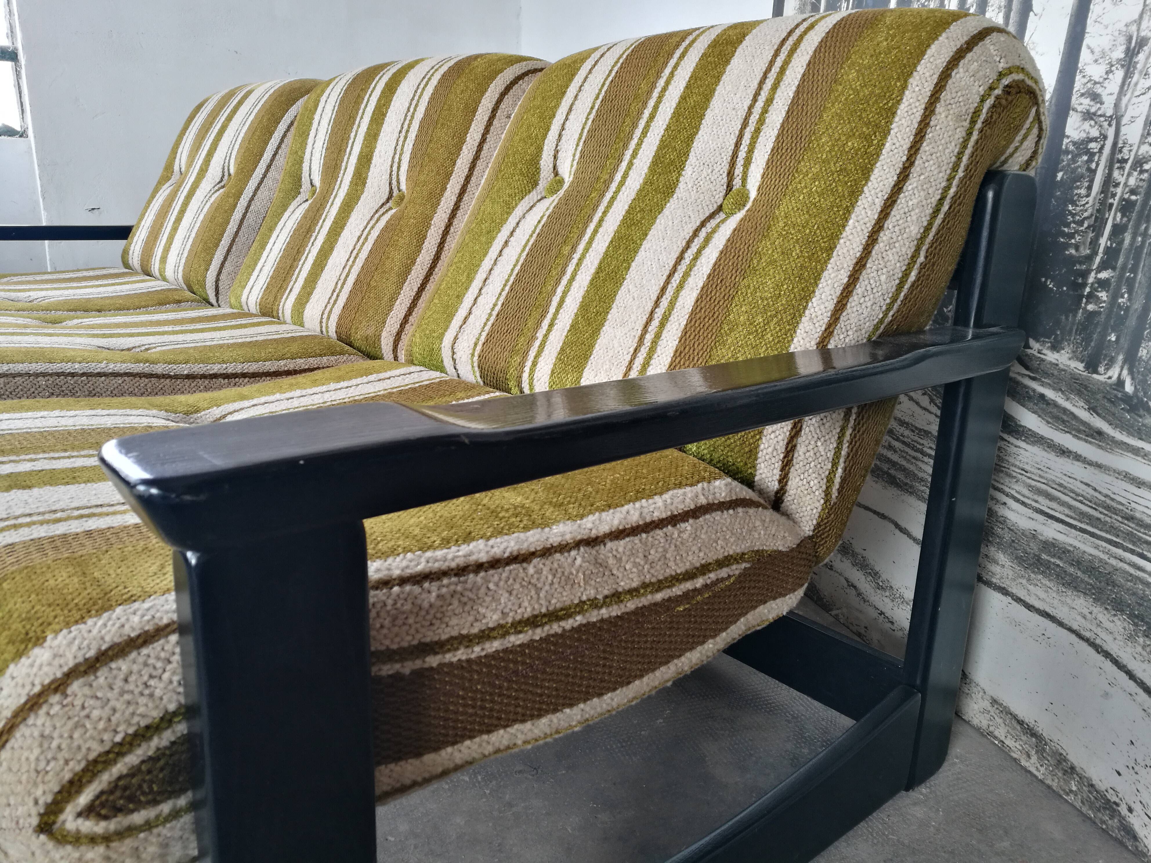 3-seater vintage velvet sofa 1970/1980