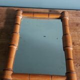 Turned wooden frame mirror 19.5 x 14