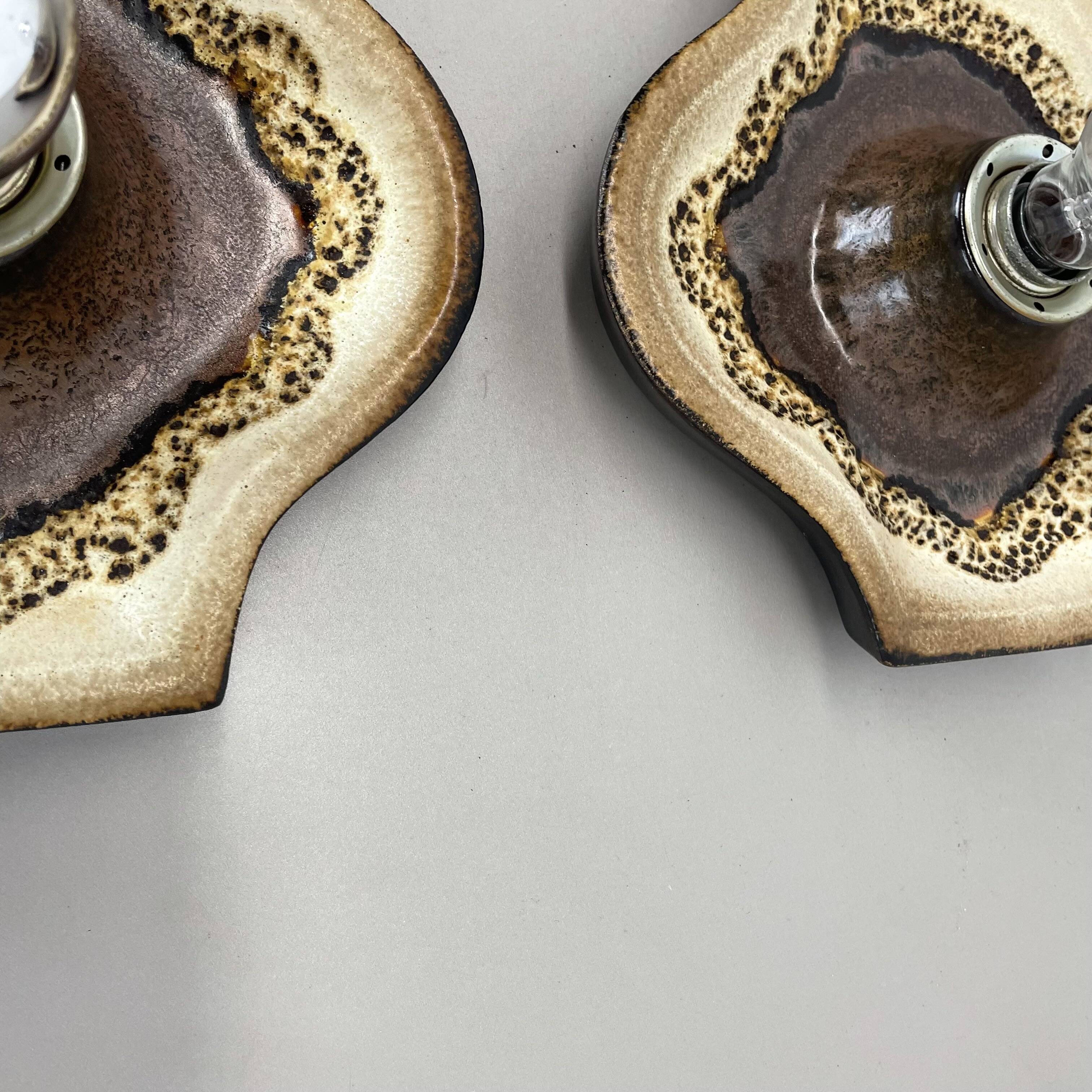 Set of Two POP ART Ceramic Fat Lava Wall Lights by ARO Lights Germany 1970s