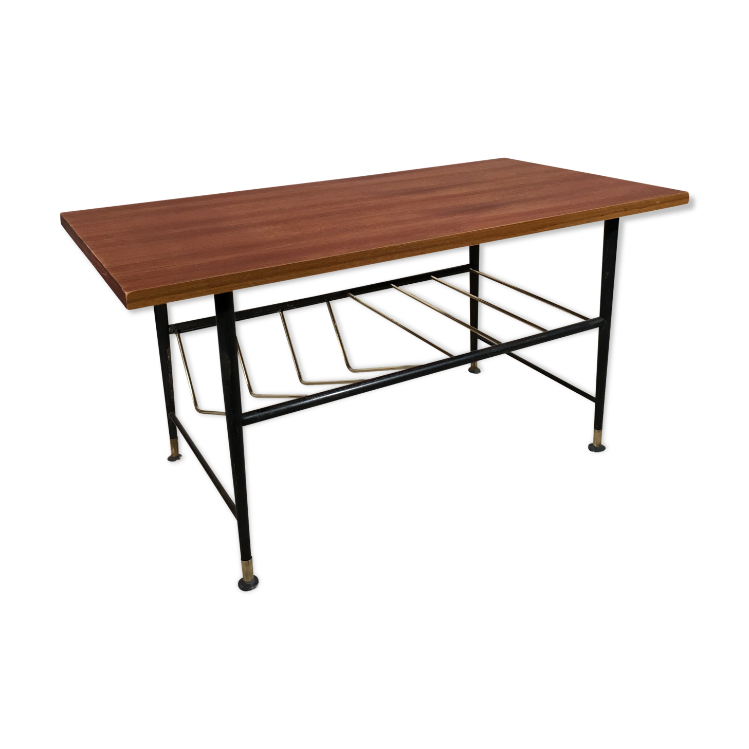 Coffee table steel and brass 1950