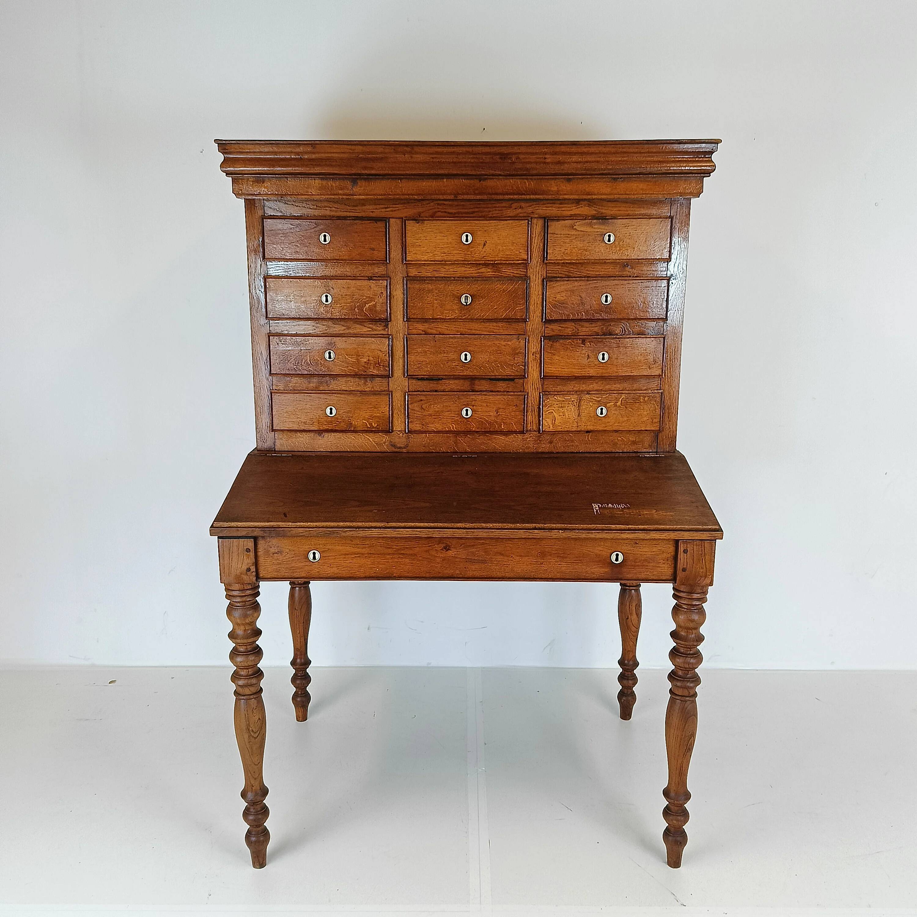 Stunning antique one of a kind notary desk with working safe bell