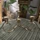 Gold-plated brass candlestick