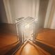 Vintage 70s chrome cube lamp – Brutalist / Space Age style + Bulb