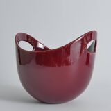 Scandinavian Modern Merlot Red Stoneware Bowl by SYCO, Sweden, 1950s
