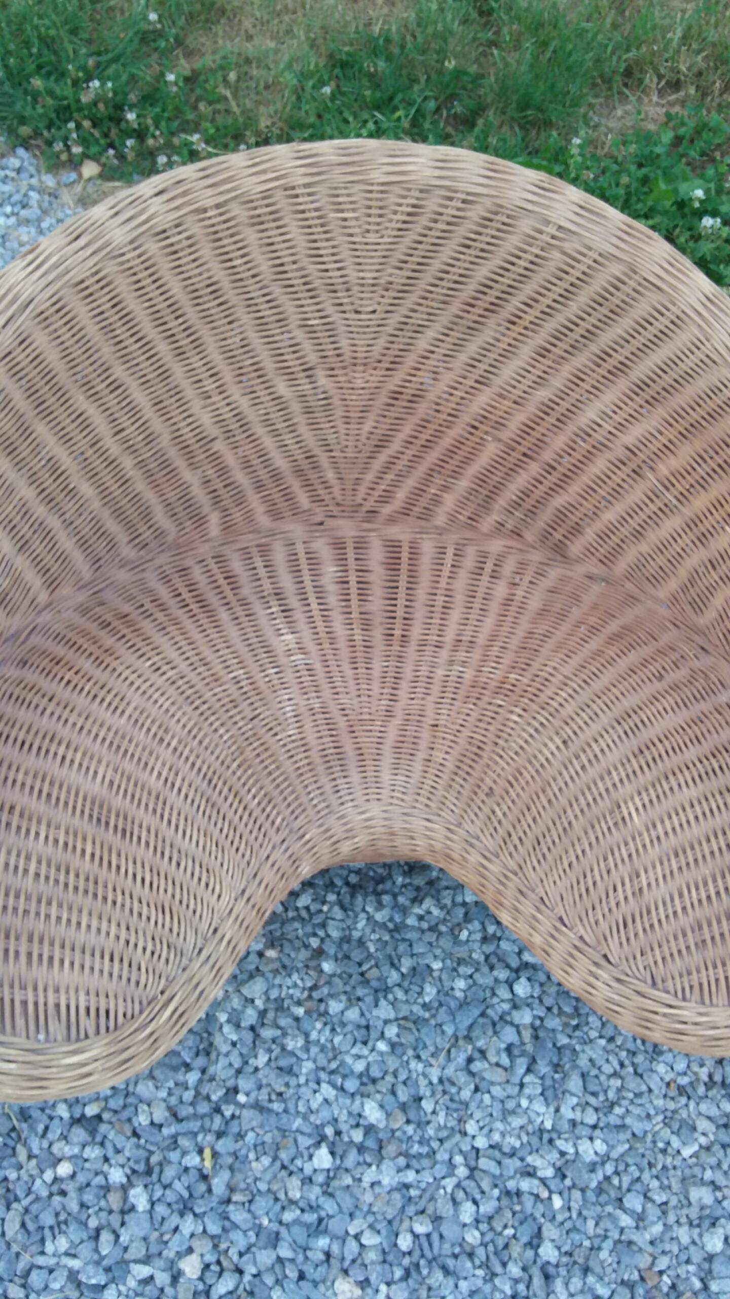 Rattan armchair and rattan coffee table from the 70s