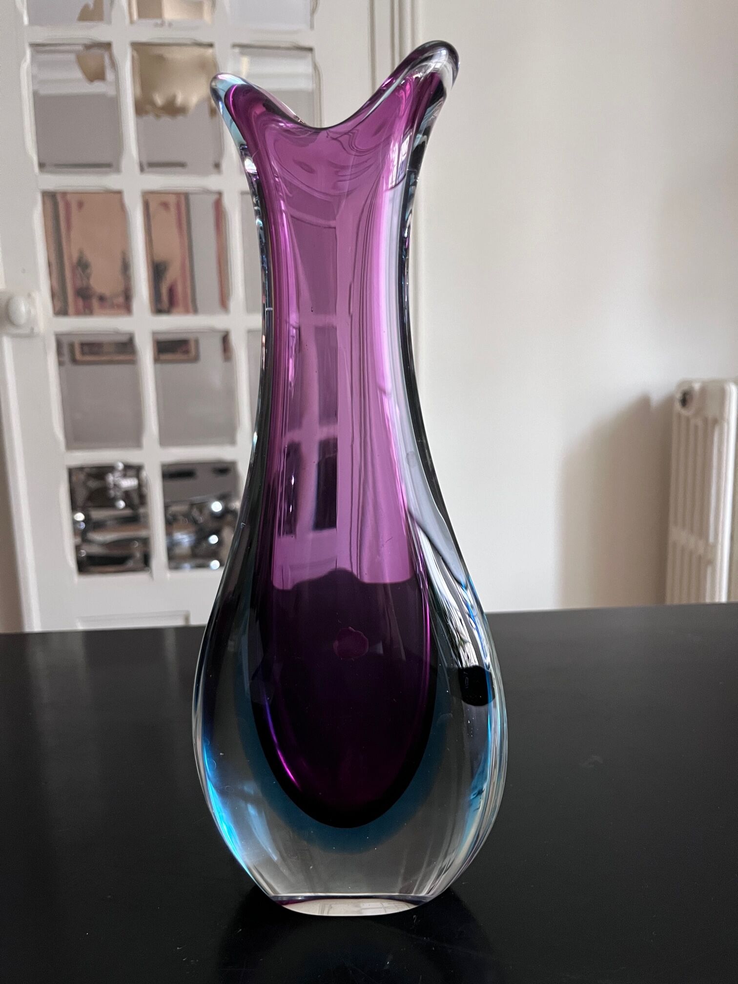 Sommerso vase in Murano glass