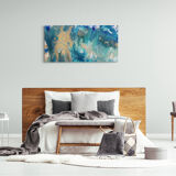 Abstract art painting Peacock Sea -  50x100cm