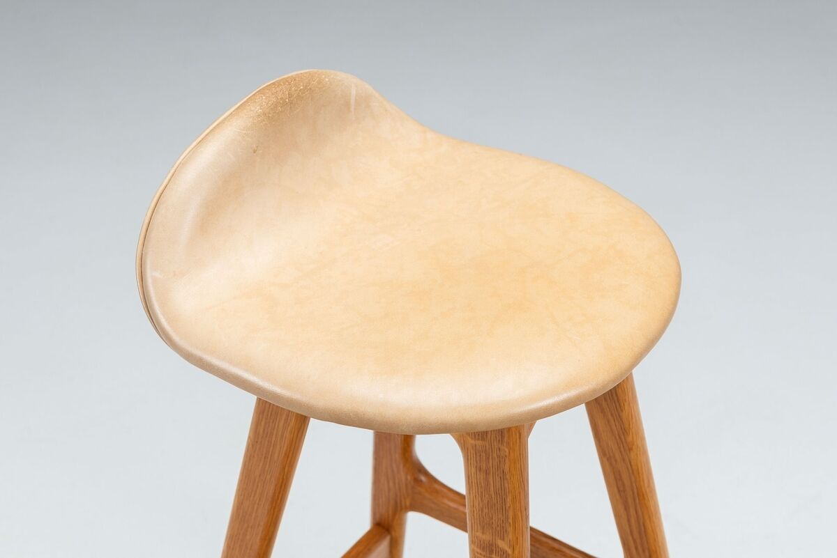 Erik Buch set of four “OD61” bar stools Oddense Mobler Denmark 1965