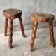 Vintage brutalist tripodes stools