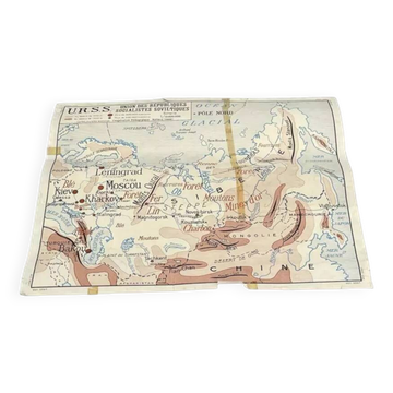 Ancienne carte géographique scolaire édition Rossignol