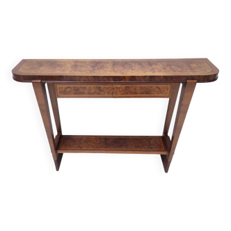 Vintage Walnut Console Table Ascribable to Paolo Buffa with Two Drawers, Italy