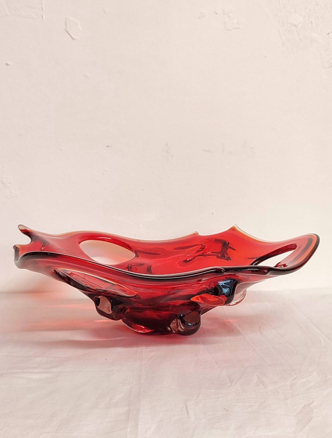 Centro de mesa de cristal de Murano. Italy, 1980s.