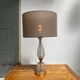 Glass table lamp with brass