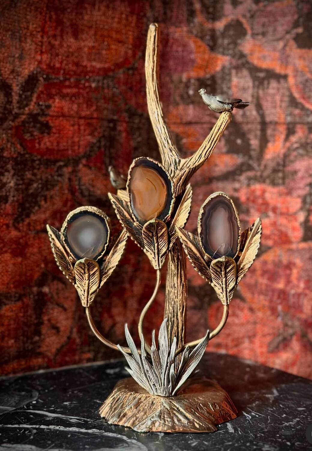 Bronze and agate sculpture
