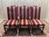 Suite de 6 chaises de style Louis XIII velours rayé