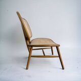 Chaise longue rétro en rotin / fauteuil / siège unique