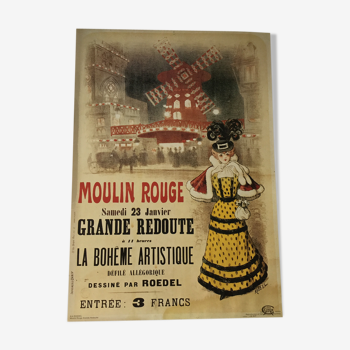 Ancienne affiche publicitaire Moulin Rouge « Grande redoute »