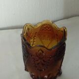 Vase a violet tripod in glasses period charles x decor fleur de lys