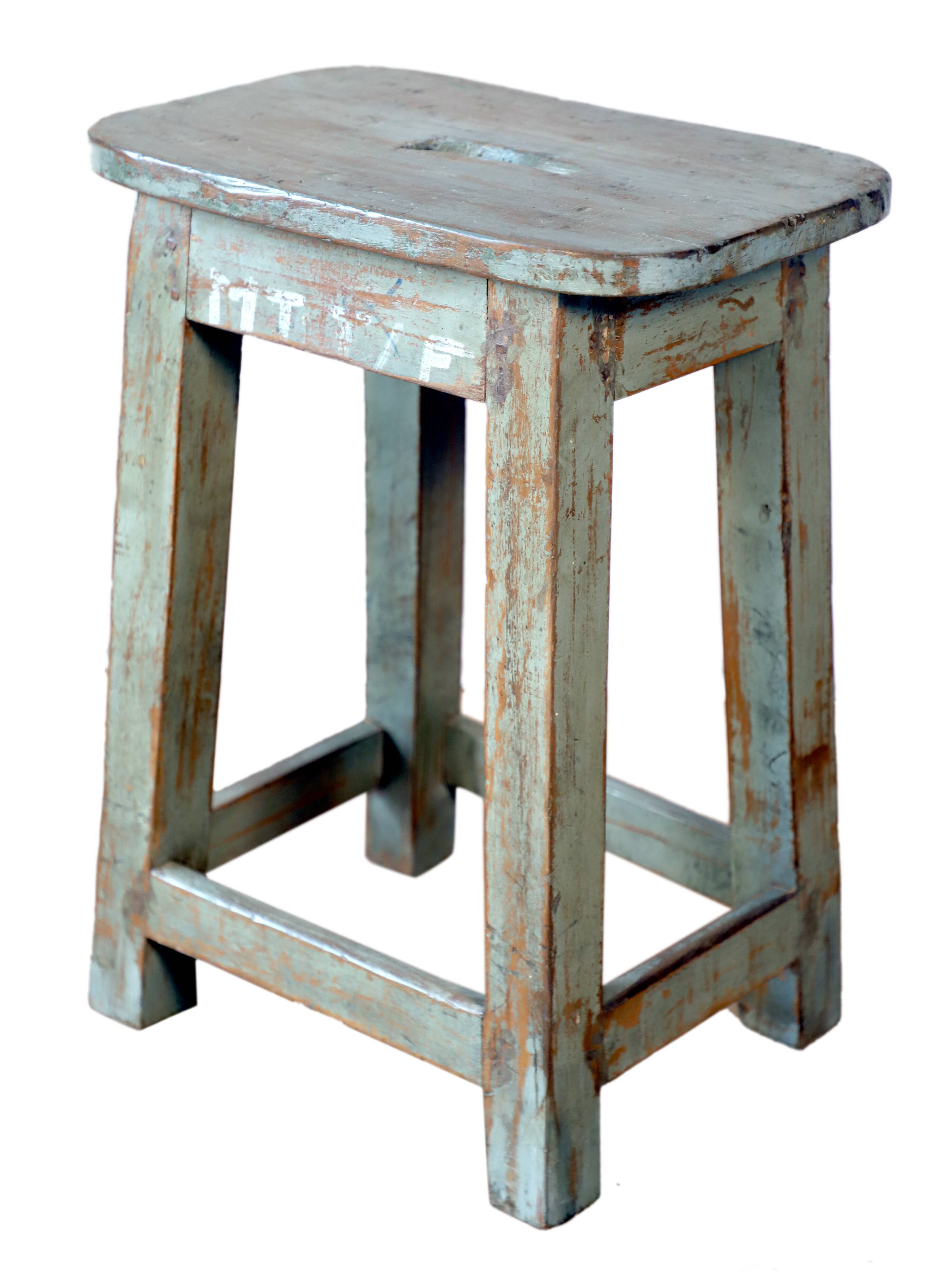 Old Burmese teak workshop stool