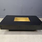 Table basse Alveo en laiton par Willy Rizzo, années 1970