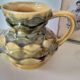 Amber faceted pitcher Sarreguemines pottery