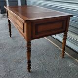 Louis Philippe style center-middle minister's desk in wood and leather