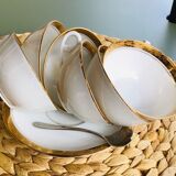 Fine porcelain Limoges enamel Viezon A.B 6 cups and under cups