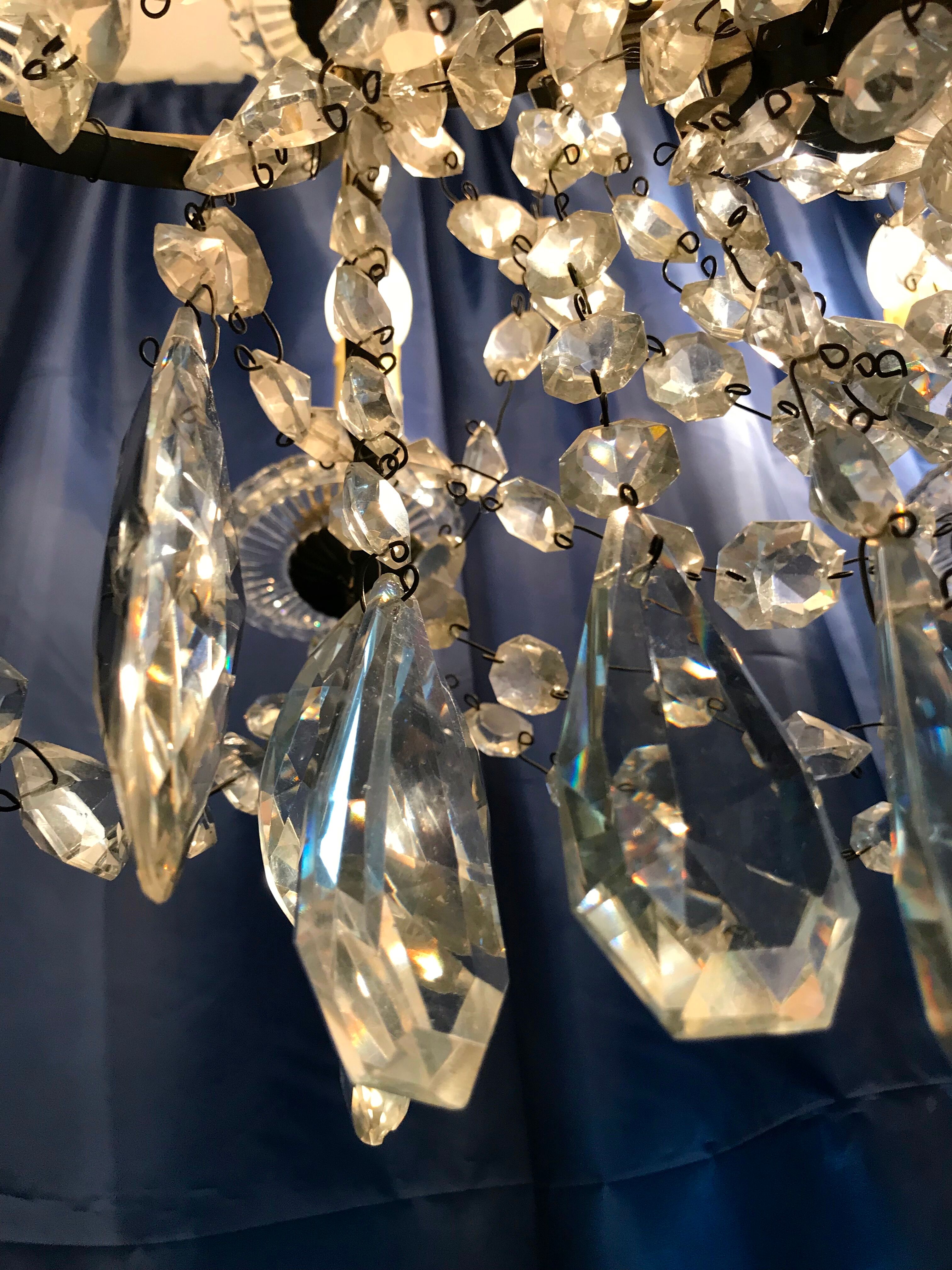 Crystal chandelier diamond cut 9 fires 1880