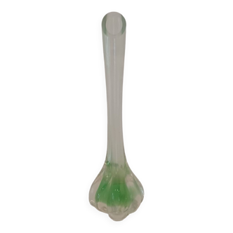 Vintage soliflore vase in green glass