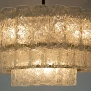 1960s vintage mid century doria ice glass CHANDELIER with 63 glass tubes