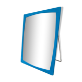 Blue plastic barber mirror made in France vintage