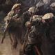 Great battle of the 19th century, painting signed H.P.