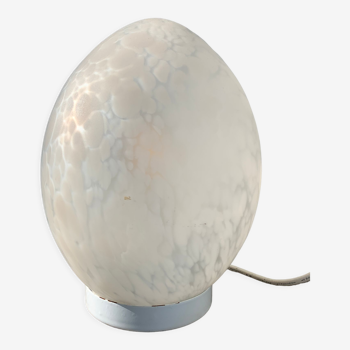White glass egg lamp, 1970
