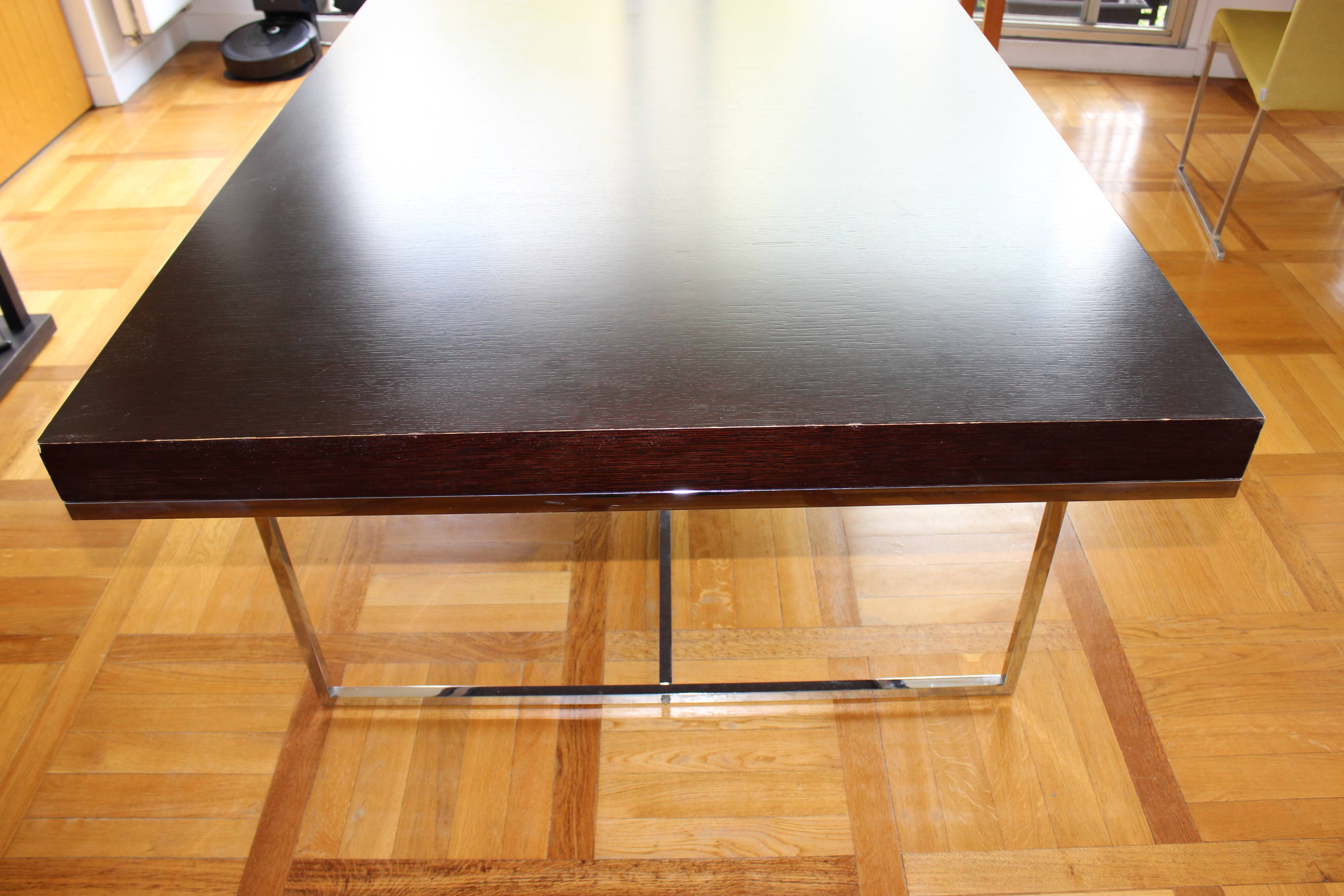 B&B Italia Maxalto - Athos table in wenge, chrome legs - design by Paola Piva.