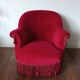 Lot de 2 fauteuils crapauds en velours rouge