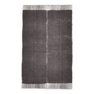 Tapis marocain en laine marron pastel doux 4x7, 128x211 cm
