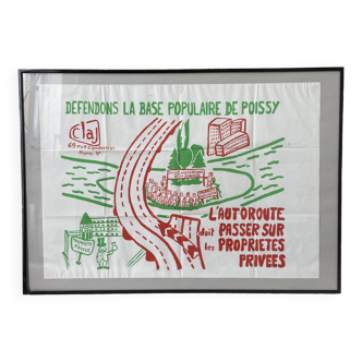 Affiche Mai 68 - Défendons la base populaire de Poissy
