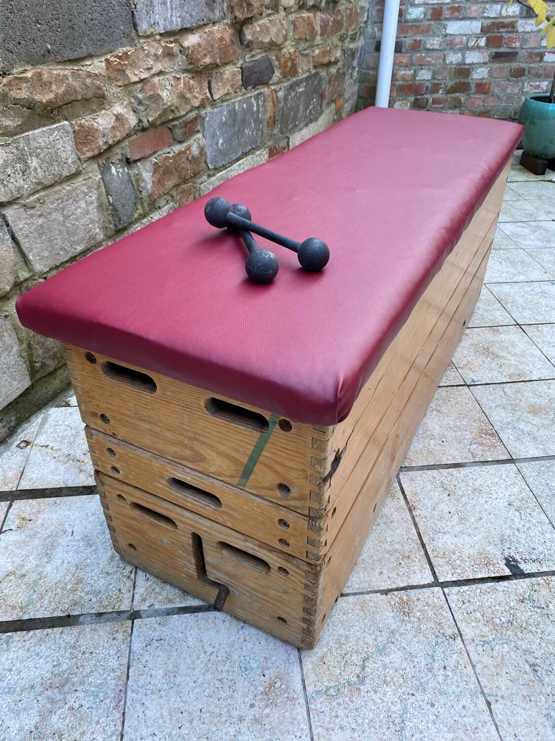 Old gymnastics plinth