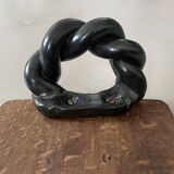 Vintage wooden and ceramic tray