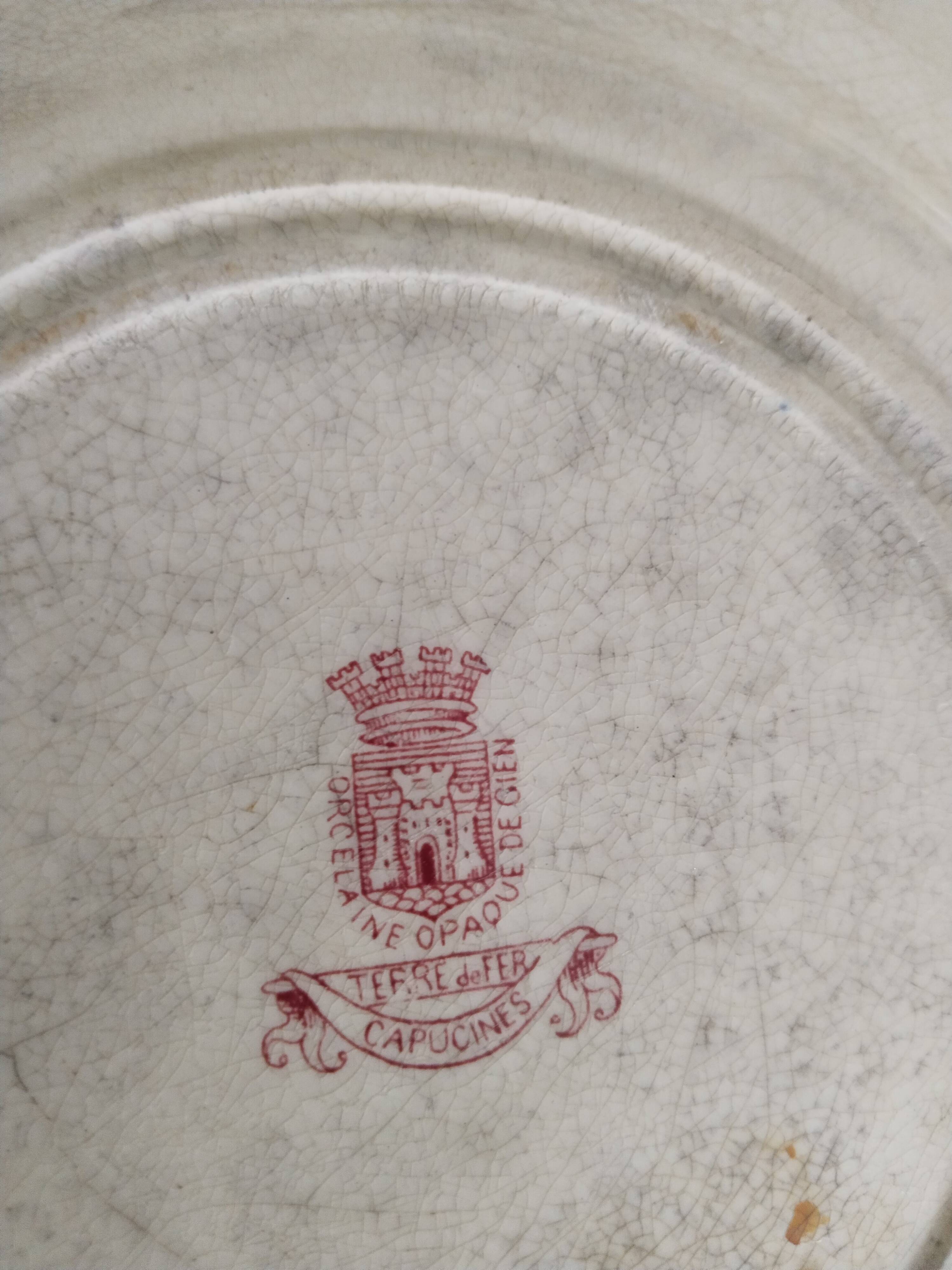 Set of 6 dinner plates in Terre de fer earthenware, red color