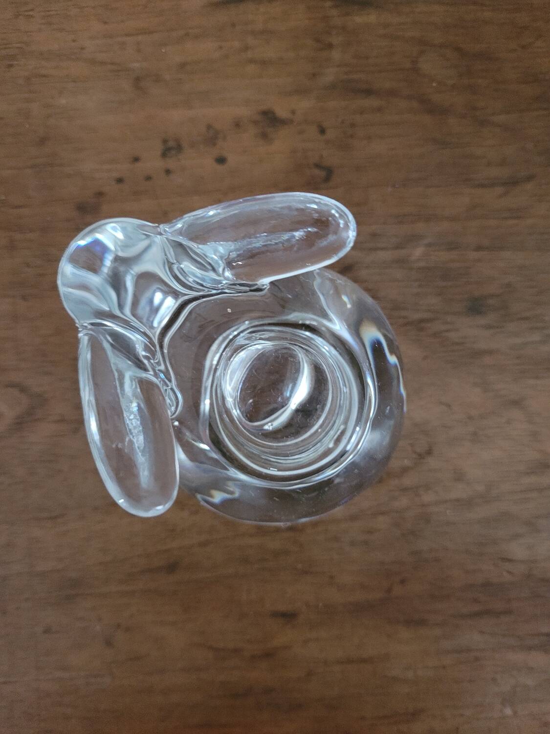 Small crystal rabbit candle holder