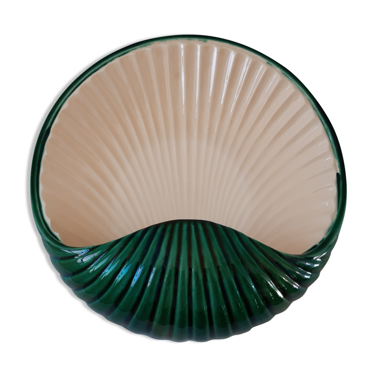 Art deco green shell wall lamp