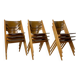 1/21 1950s vintage Hiller stackable plywood chairs from Germany in the style of Egon Eiermann