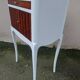 old bedside table in wood and white