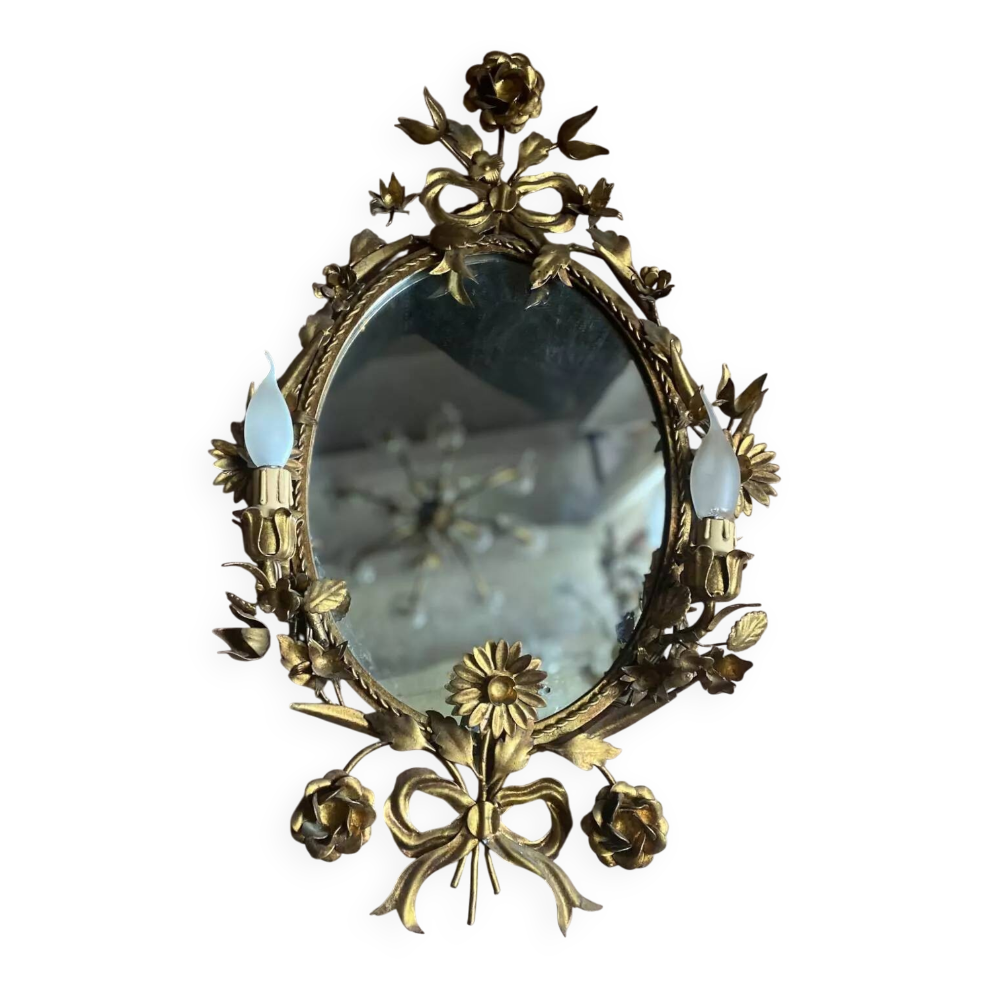 Miroir italien Hollywood Regency, années 50