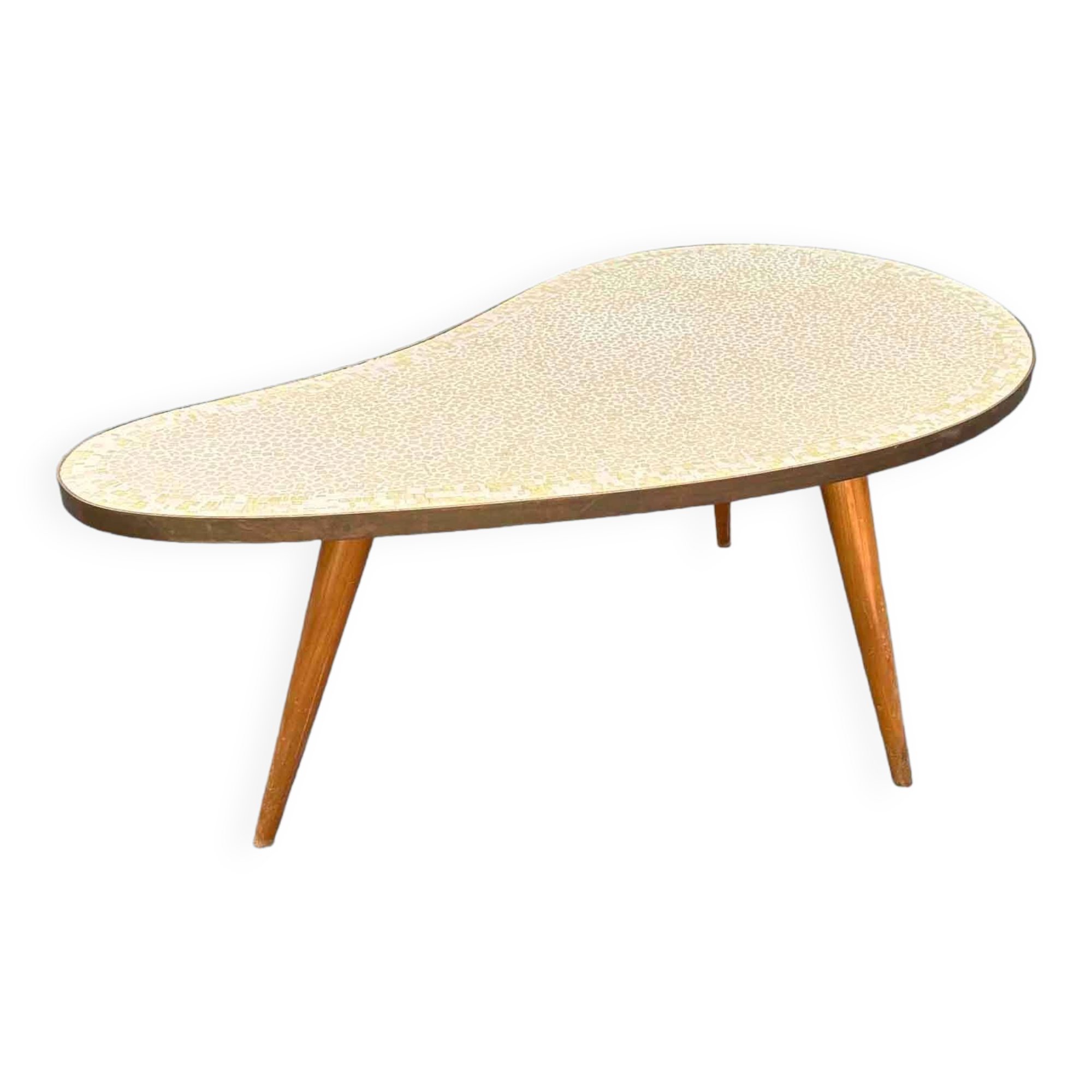 Kindey Shaped Coffee Table with Mosaic Tiles