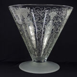 Antique Baccarat Etched Baroque & Mascaron Large Vase