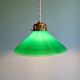 Art Deco pendant light in conical green opaline, 1920s-30s