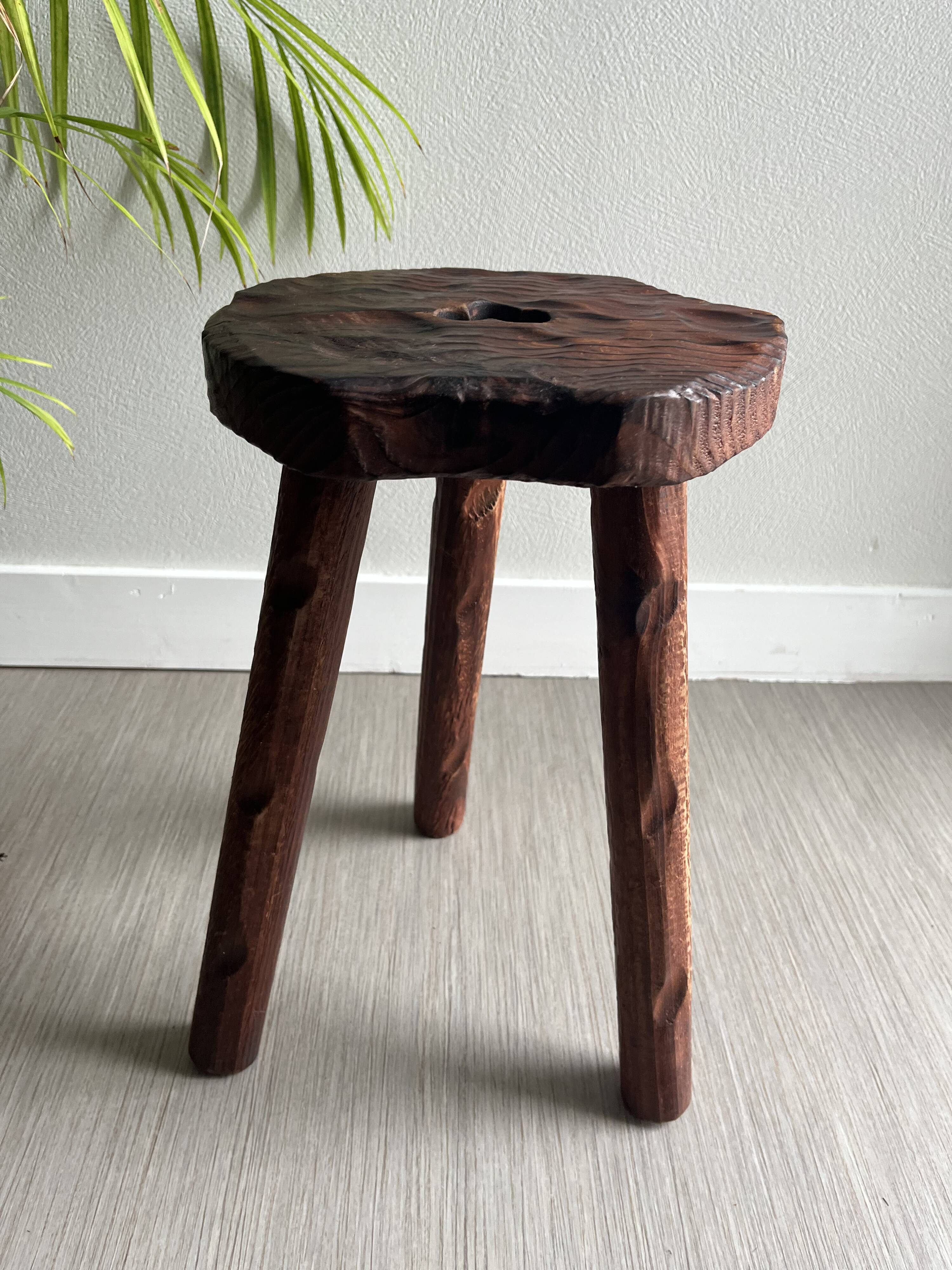 Wooden tripod stool