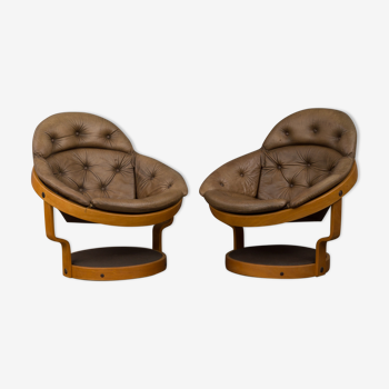 Armchairs designed by Oddmund Vad in  1970